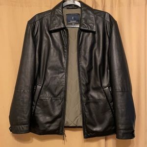 Faconnable Leather Bomber Jacket